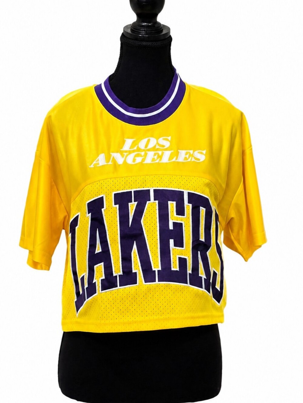 Forever 21 x NBA Lakers Cropped Jersey Top Yellow Size M